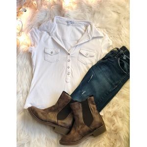 White button tee
